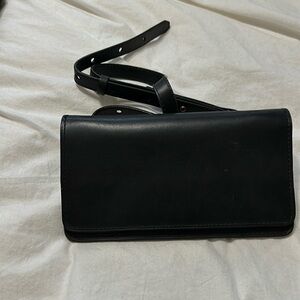 Able black leather crossbody bag/belt bag